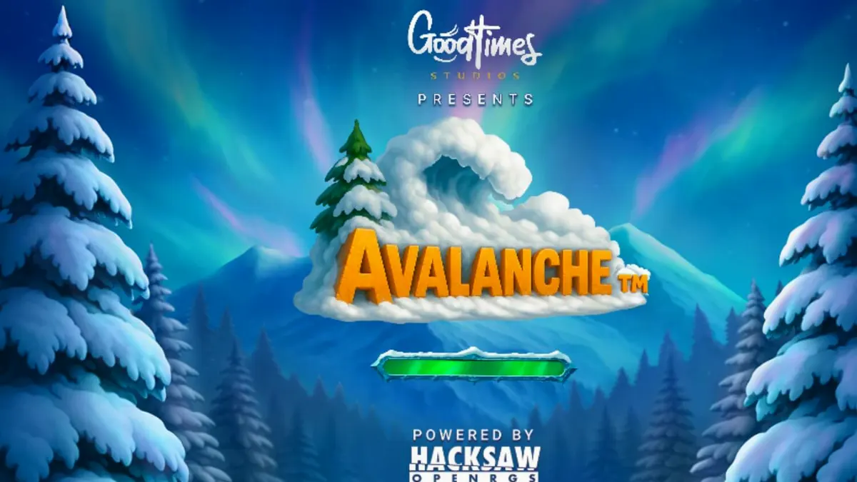 Tampilan visual slot Avalanche dengan tema pegunungan salju dan yeti