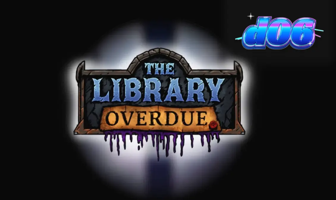Tampilan visual slot The Library Overdue dengan nuansa gothic